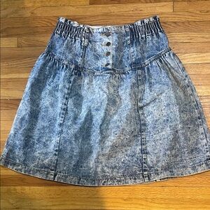 Hunt Club Acid-Wash Denim Circle Skirt - Washed Blue